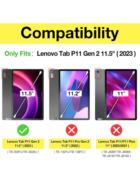 Funda ProCase para Lenovo Tab P11 2da Gen 11.5" Negra Funda ProCase para Lenovo Tab P11 2da Gen 11.5" Negra