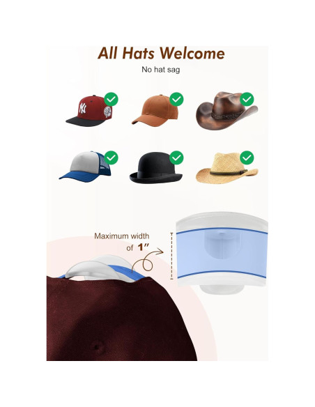 Ganchos Adhesivos para Sombreros HOUSE DAY - Paquete de 16 Ganchos Adhesivos para Sombreros HOUSE DAY - Paquete de 16