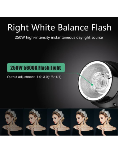 Kit de iluminación Godox E250 de 3 luces 750W para fotografía