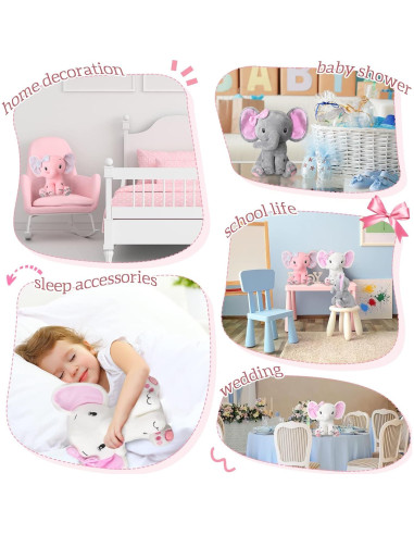 Zomiboo 3 Elefantes de Peluche Suaves 20 cm Regalo Bebé