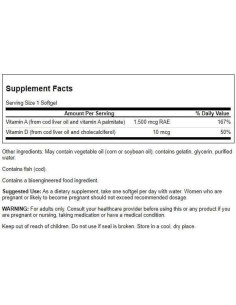 Swanson Vitamina A y D 250 Gelatinas para Piel y Ojos 2