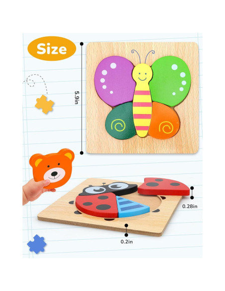 Rompecabezas de Madera TOY Life 8 Piezas para Niños 2-4 Años Rompecabezas de Madera TOY Life 8 Piezas para Niños 2-4 Años