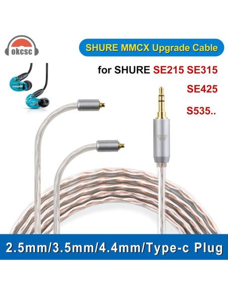 Cable de Actualización OKCSC 4 Núcleos MMCX a 3.5MM 1.2M Cable de Actualización OKCSC 4 Núcleos MMCX a 3.5MM 1.2M