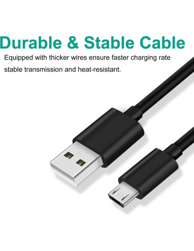 Cable Micro USB de Reemplazo 1.83 m DIGITMON Negro