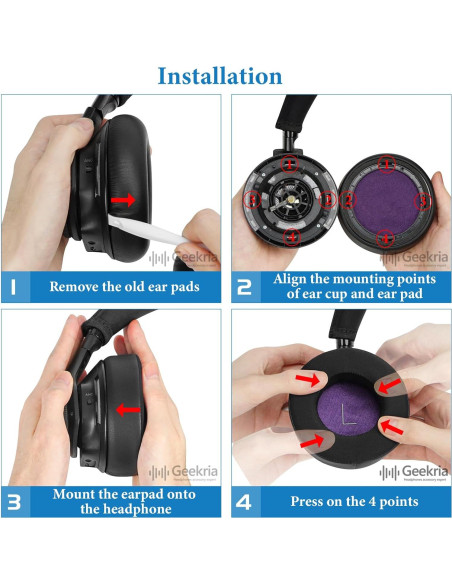 Almohadillas de Reemplazo Geekria para Auriculares Plantronics BackBeat PRO - 2 Unidades Almohadillas de Reemplazo Geekria para Auriculares Plantronics BackBeat PRO - 2 Unidades