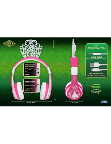 Auriculares Inalámbricos Bluetooth eKids Wicked Glinda para Niños