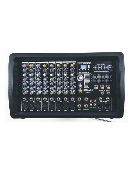 Mezclador Amplificador Profesional GTD Audio BM-55 8 Canales 6000W Mezclador Amplificador Profesional GTD Audio BM-55 8 Canales 6000W
