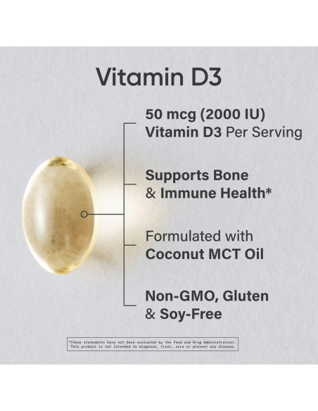 Suplemento de Vitamina D3 2000 IU Sports Research 360 Cápsulas Suplemento de Vitamina D3 2000 IU Sports Research 360 Cápsulas
