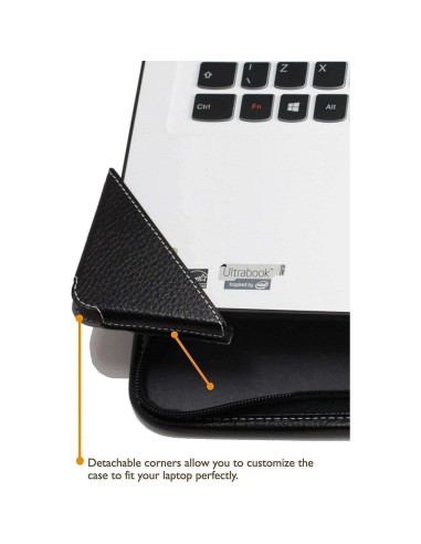 Funda de Cuero Negro Broonel para Laptop Lenovo V15 39.6 cm