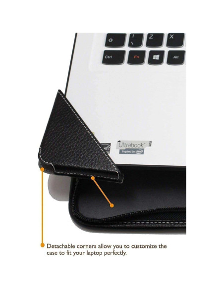 Funda de Cuero Negro Broonel para Laptop Lenovo V15 39.6 cm Funda de Cuero Negro Broonel para Laptop Lenovo V15 39.6 cm