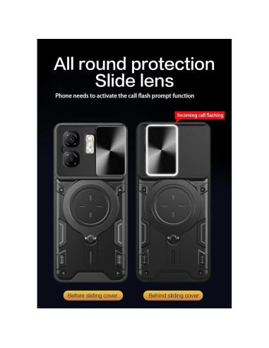 Funda Protectora Infinix Smart 9 con Cubierta Deslizante Negra