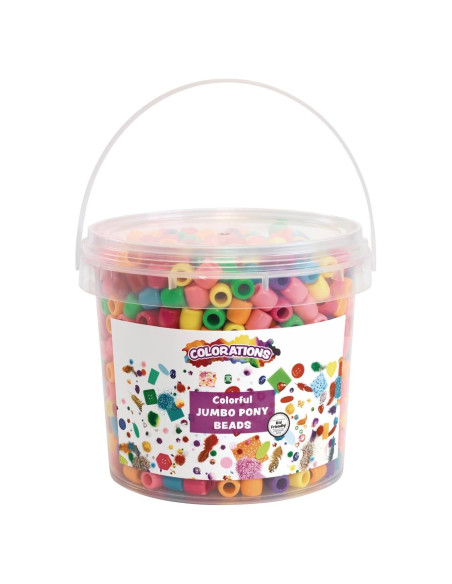 Perlas Pony Jumbo Coloridas Coloraciones 0.68 kg en Cubo Perlas Pony Jumbo Coloridas Coloraciones 0.68 kg en Cubo