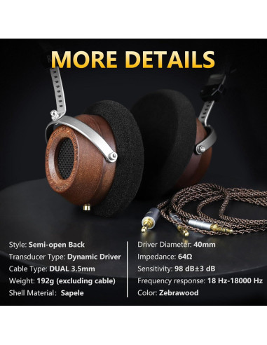 Auriculares sobre la oreja OKCSC M1 Pro con cable 40mm