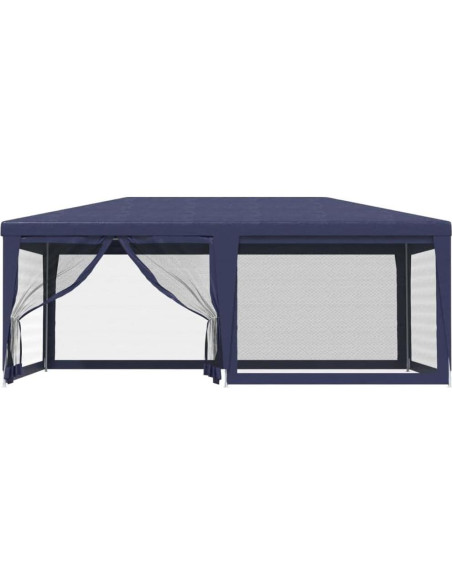 Carpa de Fiesta Azul GROSERY 6 Paredes Malla HDPE 5.97x3.96m Carpa de Fiesta Azul GROSERY 6 Paredes Malla HDPE 5.97x3.96m
