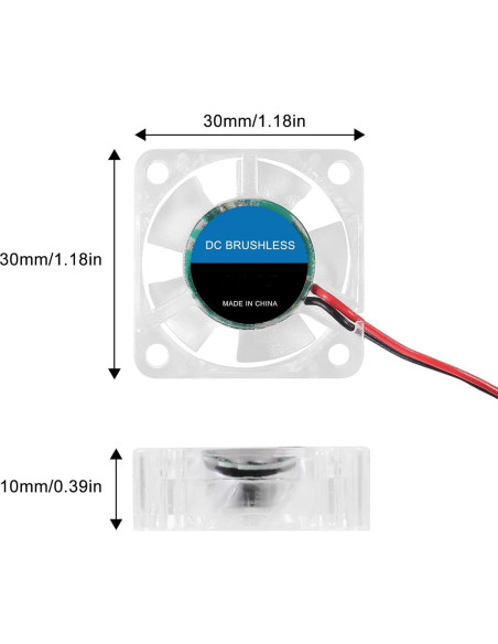 4 Ventiladores 30mm RGB DC 12V Shutao 3010 Silenciosos 4 Ventiladores 30mm RGB DC 12V Shutao 3010 Silenciosos
