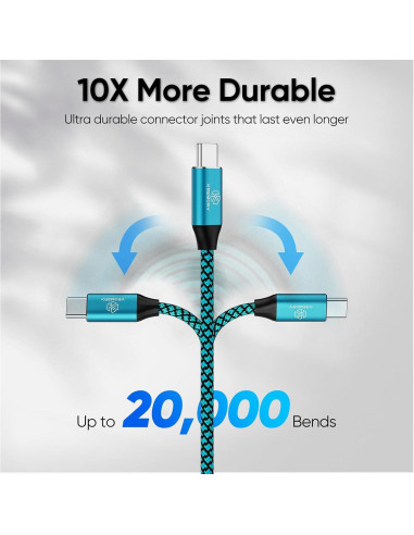 Cable USB Tipo C 5-Pack KREMORV 3m Carga Rápida Nylon