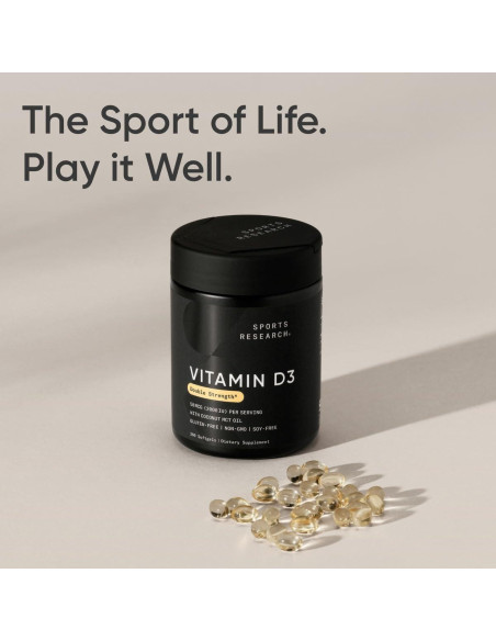 Suplemento de Vitamina D3 2000 IU Sports Research 360 Cápsulas Suplemento de Vitamina D3 2000 IU Sports Research 360 Cápsulas