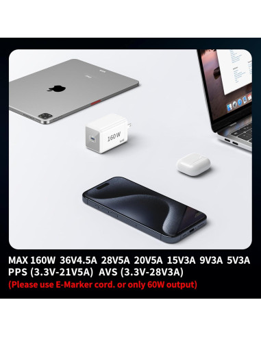 Cargador USB-C 160W Shenzhen Longda para MacBook Pro/Air