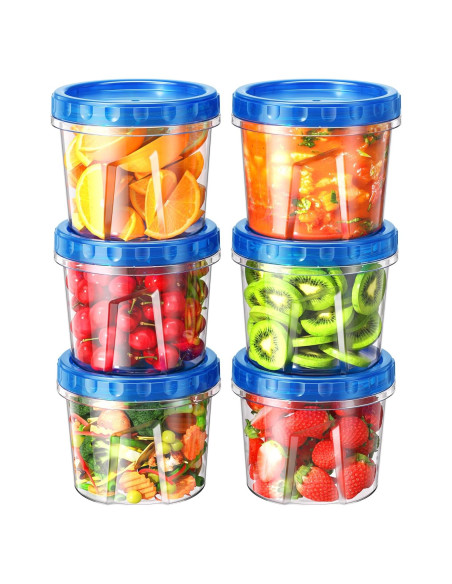 Paquete de 6 Contenedores de Almacenamiento BiuLeon 710 ml Paquete de 6 Contenedores de Almacenamiento BiuLeon 710 ml