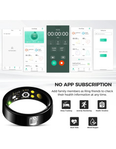 Anillo Inteligente Hugrow R20 Negro - Monitor de Sueño y Fitness 2