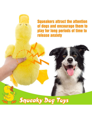 Juguete de Perro de Peluche Squeaky Pato EXPAWLORER Amarillo Grande