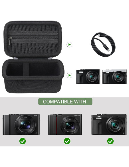 Funda para Cámara Panasonic LUMIX ZS99 y LX10 4K, Negra Funda para Cámara Panasonic LUMIX ZS99 y LX10 4K, Negra