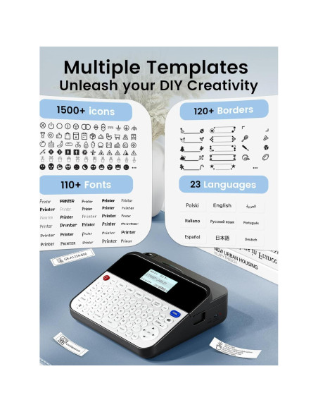 Máquina de Etiquetas VolenGo D480BT con Cinta de 18 mm Máquina de Etiquetas VolenGo D480BT con Cinta de 18 mm