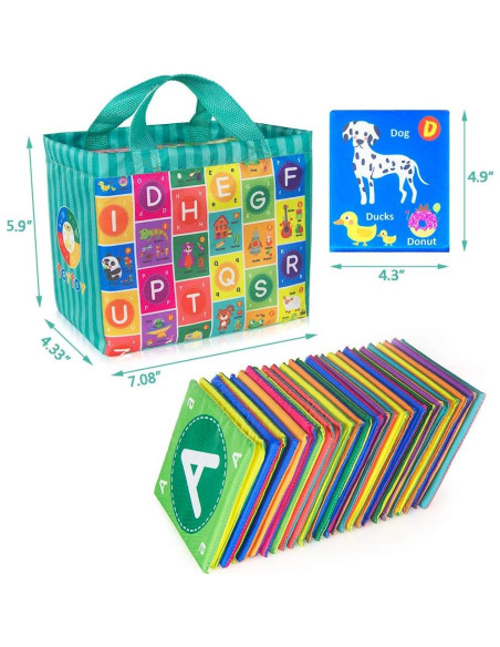 Tarjetas de Alfabeto Suaves TEYTOY 26 Piezas para Bebés Tarjetas de Alfabeto Suaves TEYTOY 26 Piezas para Bebés