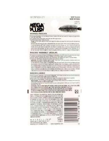 Máscara de Pestañas Volum'Express Mega Plush Muy Negra 30ml Maybelline