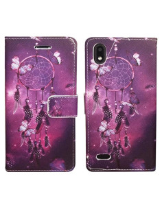 Funda de teléfono billetera PT para ZTE Avid 559 - Atrapa sueños púrpura