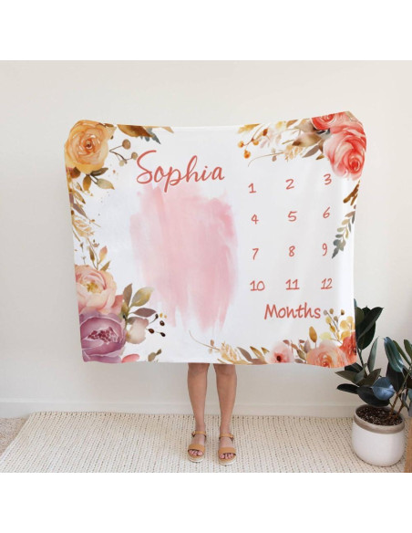 Manta de Hitos Floral Personalizada Genérico 127x152 cm Manta de Hitos Floral Personalizada Genérico 127x152 cm