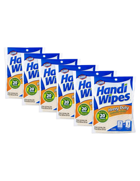 Toallitas de limpieza reutilizables Clorox Heavy Duty - Paquete de 6 Toallitas de limpieza reutilizables Clorox Heavy Duty - Paquete de 6