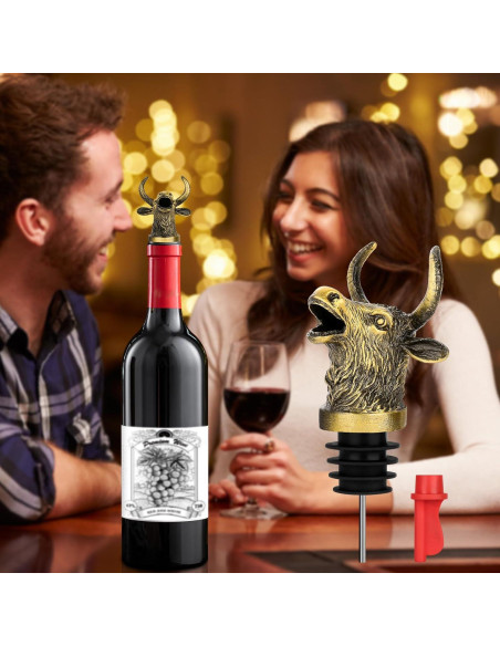 Vertedor y Tapón de Vino LULLEA Cabeza de Toro 2 en 1 Vertedor y Tapón de Vino LULLEA Cabeza de Toro 2 en 1
