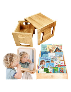 Conjunto de Muebles Montessori & Me - Mesa, Sillas y Estantería