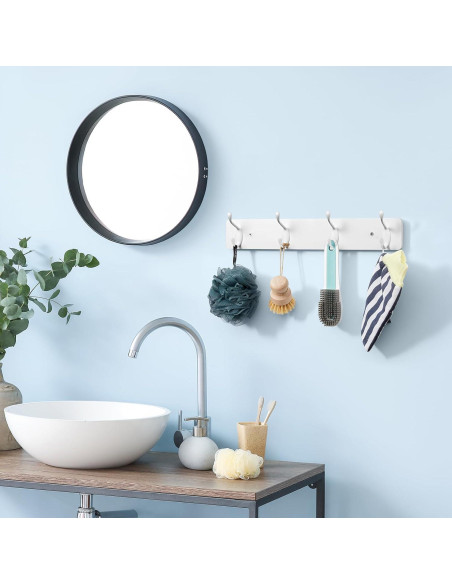 Perchero de Pared OUTNILI Blanco con 4 Ganchos Dobles Perchero de Pared OUTNILI Blanco con 4 Ganchos Dobles
