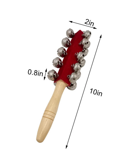 Campanas de Madera 2 Pcs 25.4 cm Jingle Shaker Mocrcrel Campanas de Madera 2 Pcs 25.4 cm Jingle Shaker Mocrcrel