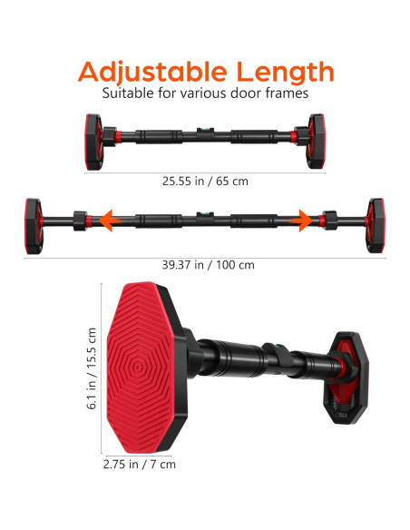 Barra de Dominadas Zerodeko Ajustable 226.8kg Sin Tornillos Barra de Dominadas Zerodeko Ajustable 226.8kg Sin Tornillos