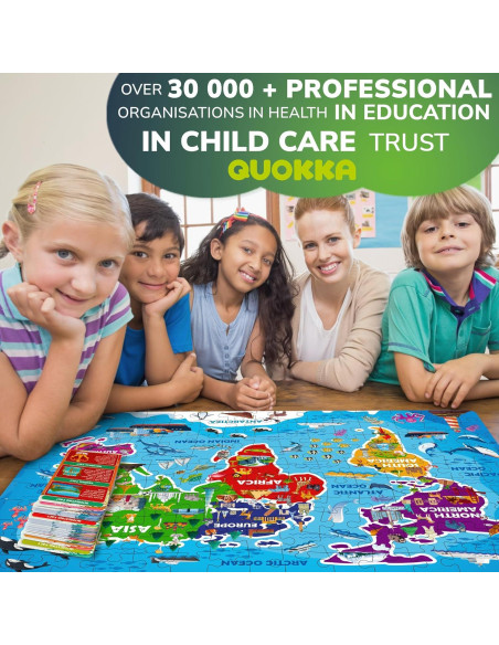 Puzzle Gigante Mapa Mundial Quokka 150 Piezas 61x91 cm Puzzle Gigante Mapa Mundial Quokka 150 Piezas 61x91 cm