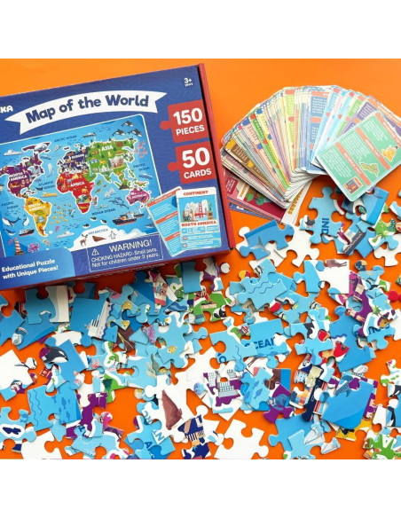 Puzzle Gigante Mapa Mundial Quokka 150 Piezas 61x91 cm Puzzle Gigante Mapa Mundial Quokka 150 Piezas 61x91 cm