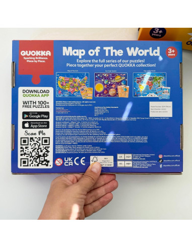 Puzzle Gigante Mapa Mundial Quokka 150 Piezas 61x91 cm