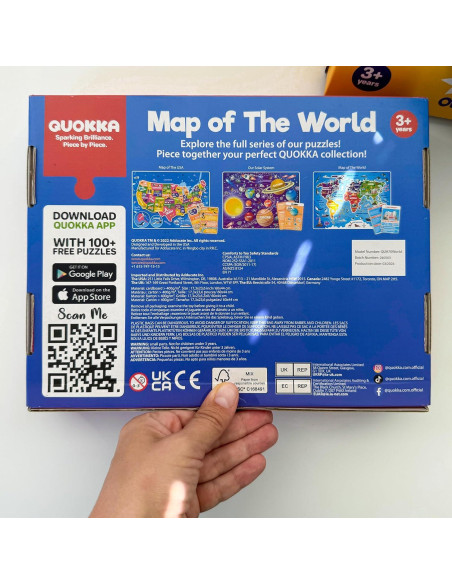 Puzzle Gigante Mapa Mundial Quokka 150 Piezas 61x91 cm Puzzle Gigante Mapa Mundial Quokka 150 Piezas 61x91 cm
