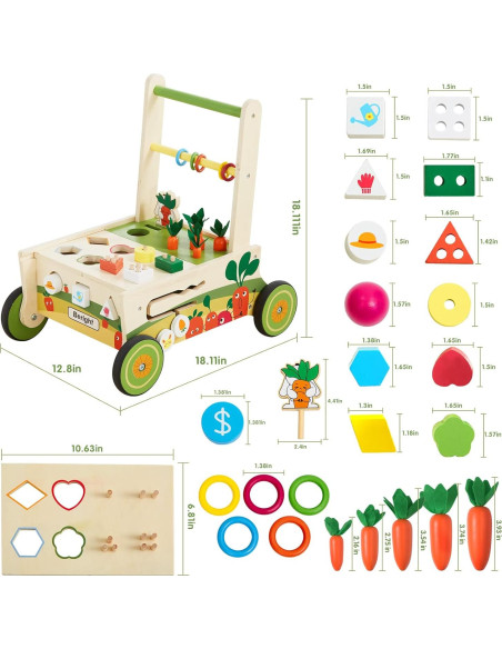 Andador de Madera Beright 12 en 1 para Bebés - Juguetes Educativos Andador de Madera Beright 12 en 1 para Bebés - Juguetes Educativos
