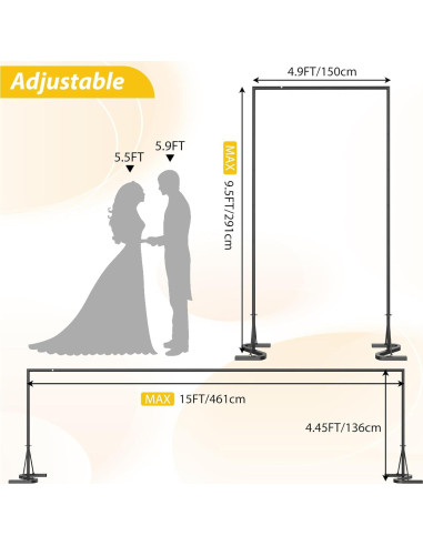Soporte de Banner Ajustable HAITRAL Negro 3.04x2.13 m