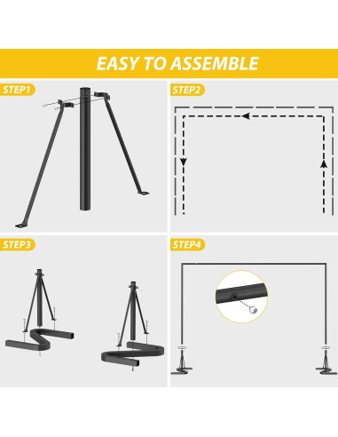 Soporte de Banner Ajustable HAITRAL Negro 3.04x2.13 m