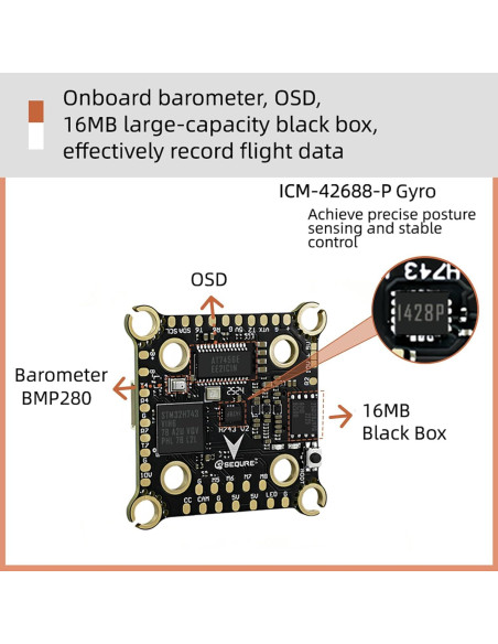 Controlador de Vuelo SEQURE H743 V2 con ESC 70A para Drones Controlador de Vuelo SEQURE H743 V2 con ESC 70A para Drones