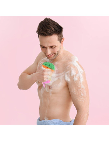 3 Esponjas Exfoliantes de Baño Loofah Suaves y Coloridas