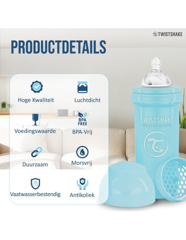 Botella Anti-Cólicos Twistshake 260ml con Contenedor y Mezclador