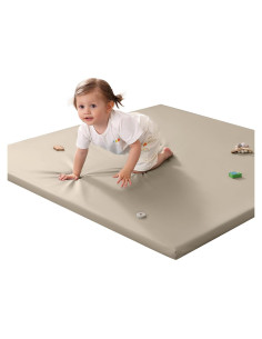 Alfombra de Juego para Bebés Beige YXD01 127x127 cm Antideslizante