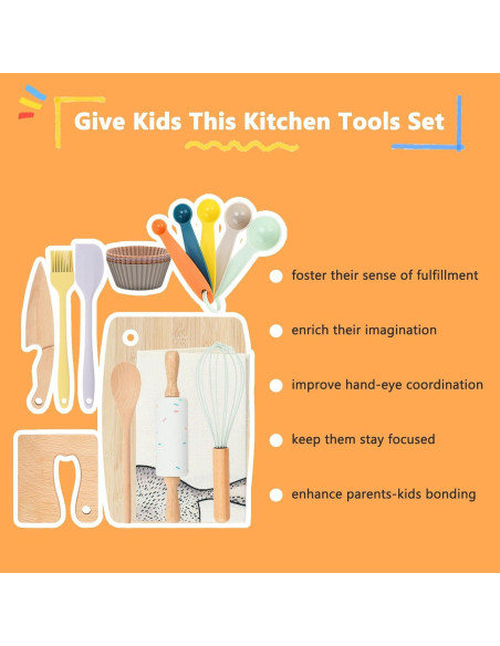 Juego de Herramientas de Cocina Montessori YGFRSTO 14 Piezas Juego de Herramientas de Cocina Montessori YGFRSTO 14 Piezas