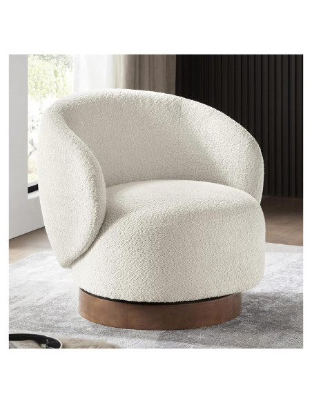 Silla Giratoria de Acento KISLOT Redonda Tapizada Crema 136 kg Silla Giratoria de Acento KISLOT Redonda Tapizada Crema 136 kg